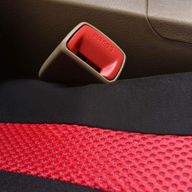 Flying Banner polyester mesh texture close-up revealing breathable, washable fabric