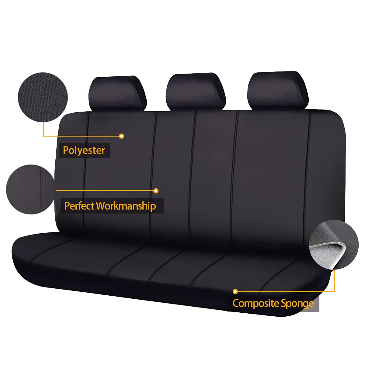 Flying Banner rear seat cover in use with a dog demonstrating pet protection