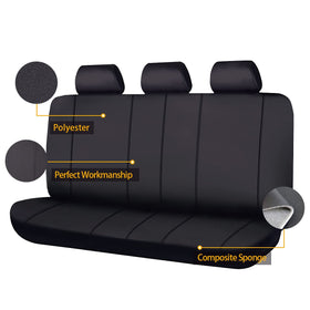 Flying Banner rear seat cover in use with a dog demonstrating pet protection