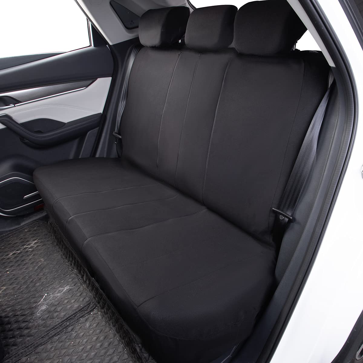 Flying Banner split seat cover showing 40/60 fold access and convenient functionality
