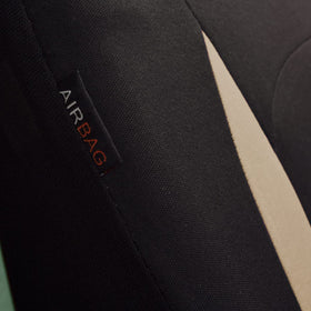 Flying Banner seat in use with child seat demonstrating practical protection
