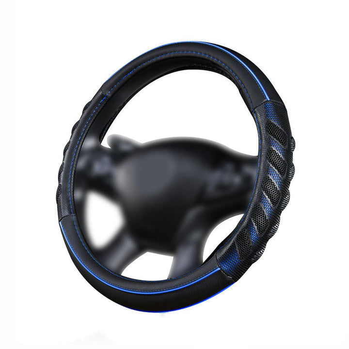 Flying Banner front view of blue black cover shows sporty look and improved grip