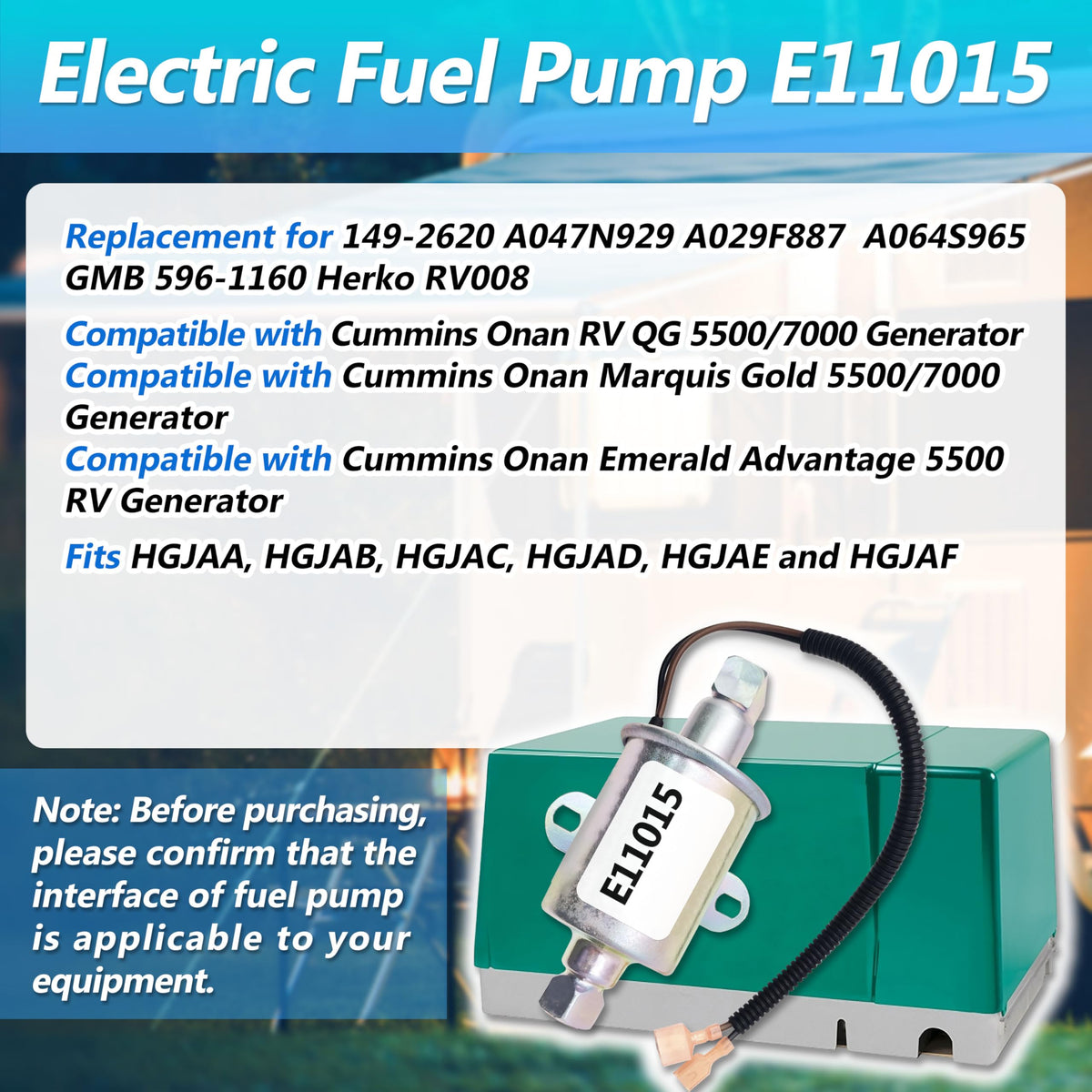FLYINGAMZ E11015 installed in generator demonstrating straightforward compatibility and performance