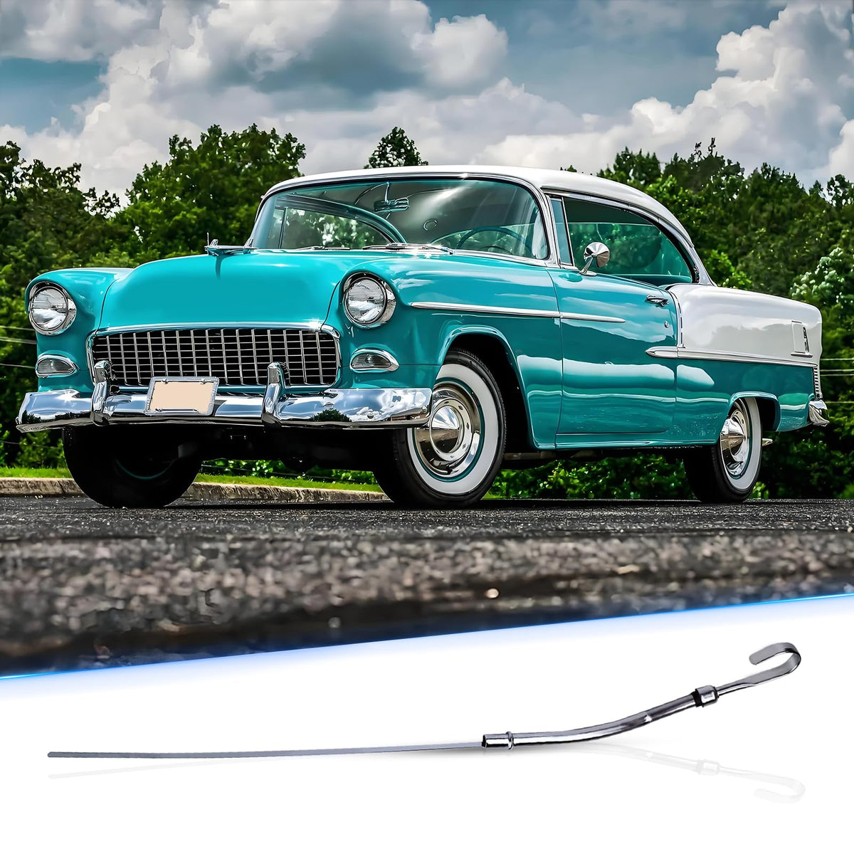 Flylin dipstick stainless-steel texture detail showing corrosion resistance