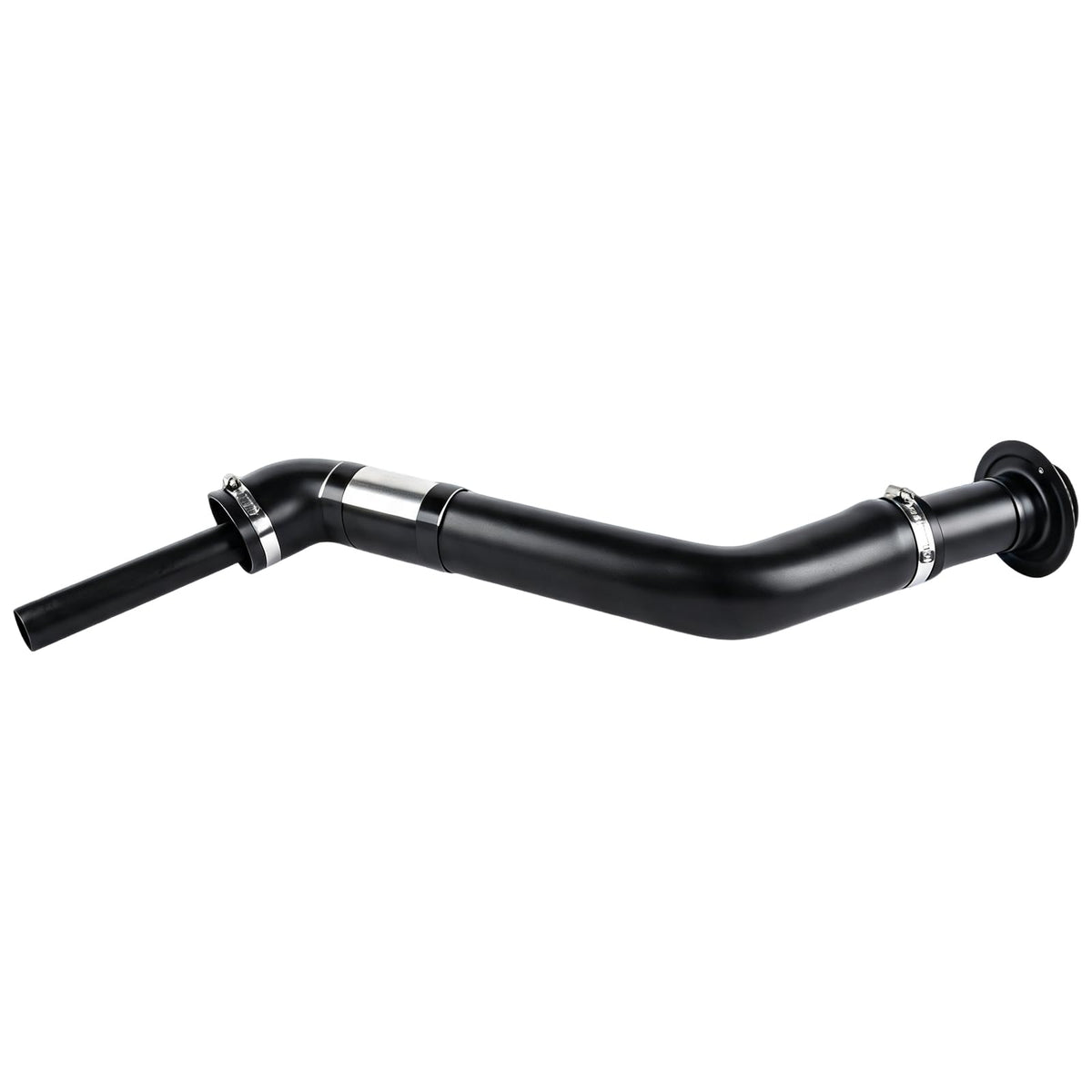 Flynsu fuel filler neck front view showing correct fit and alignment