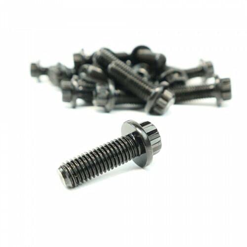 flysclean precision parts bolts installed on an up-pipe showing secure turbo connection