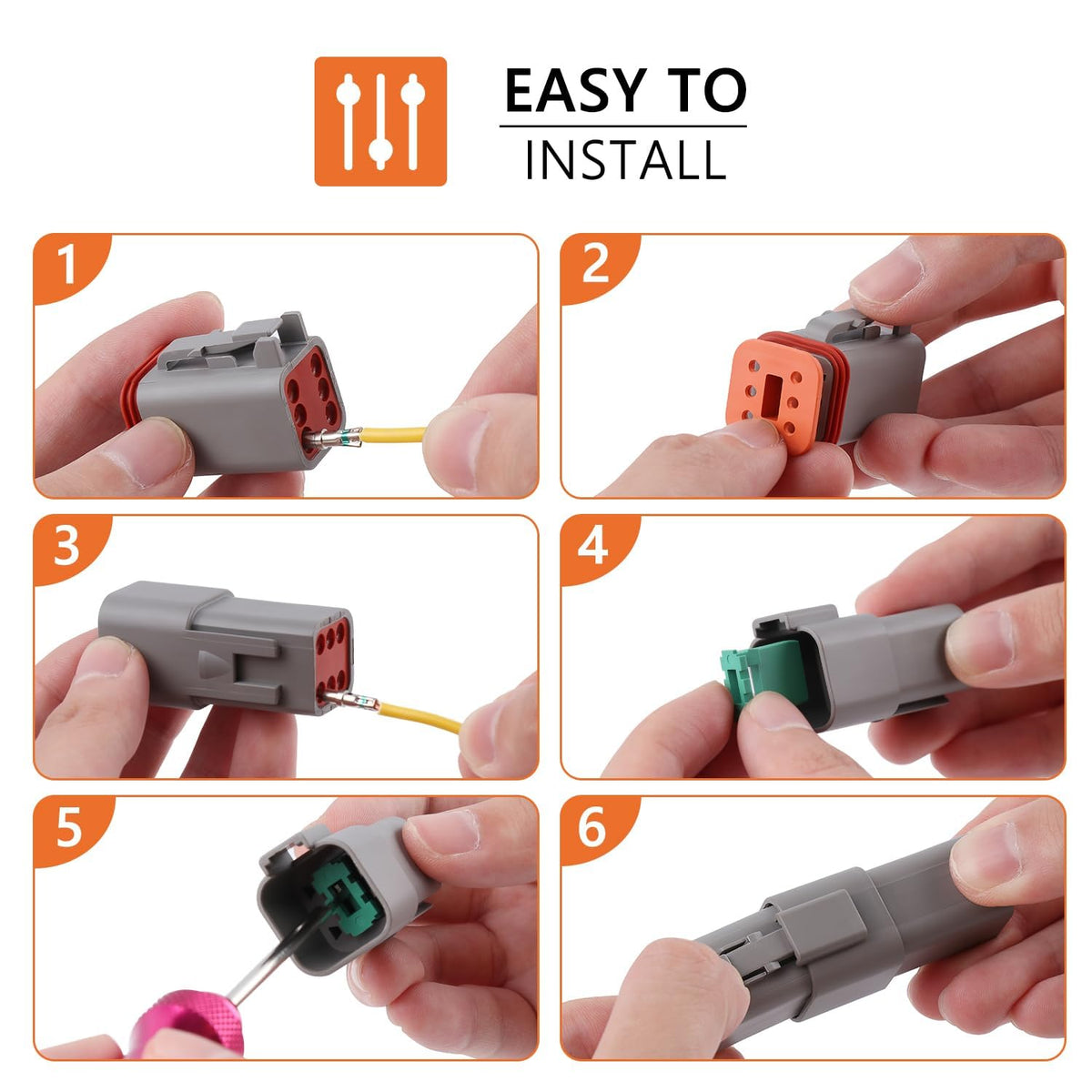 Flytuo connectors installed in a truck wiring harness demonstrating durable weatherproofing