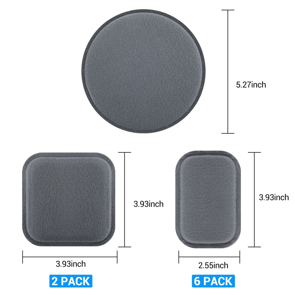 FMA laid-out kit contents showing nine pads and Velcro for replacements