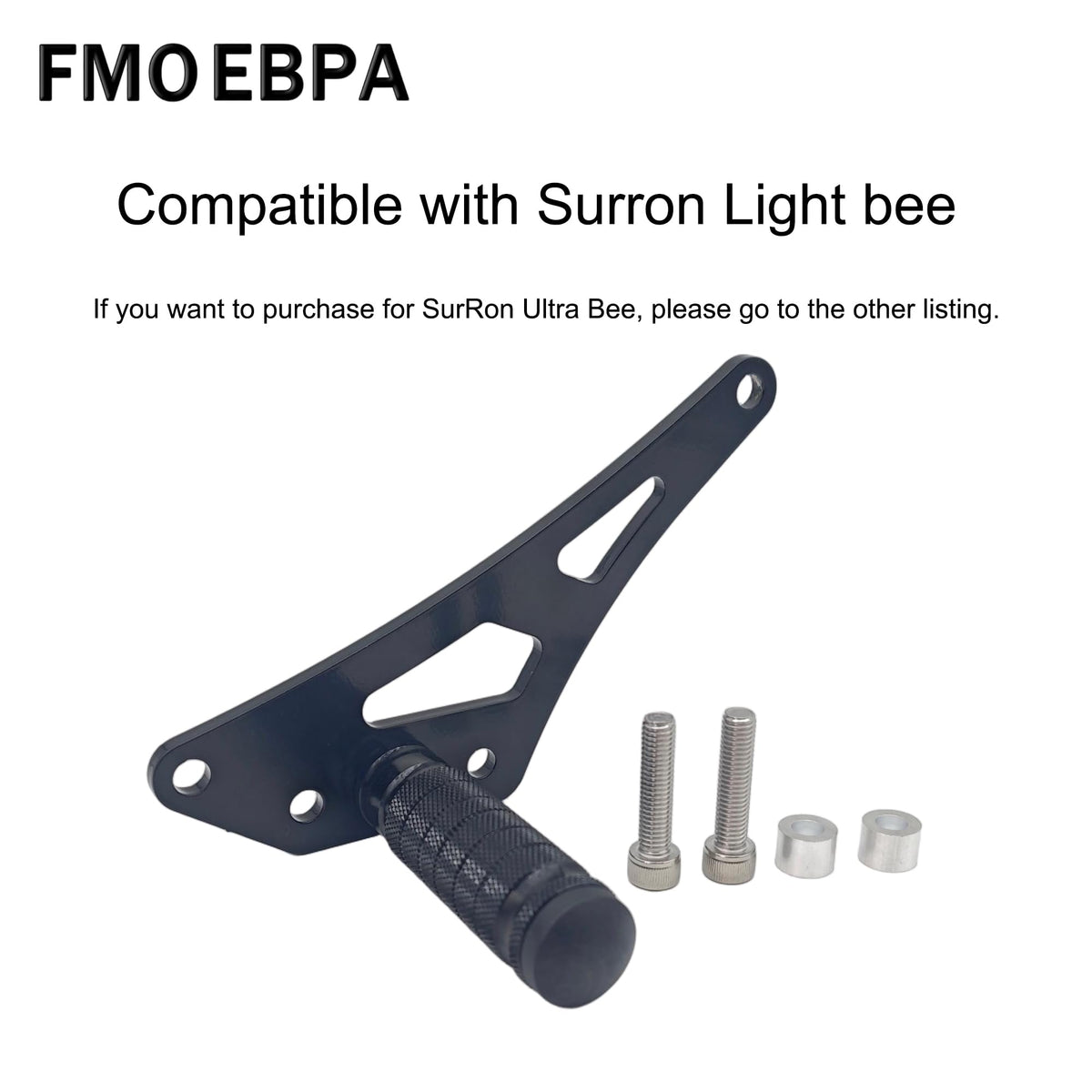 FMO EBPA installed on SurRon Light Bee X showing fit and improved foot stability