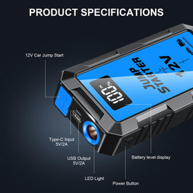 FMOOO jump starter connected to car battery enabling fast engine restart