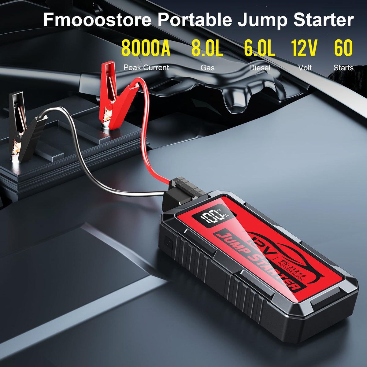 fmooostore closeup of large LCD display with charge percentage and status, clear monitoring