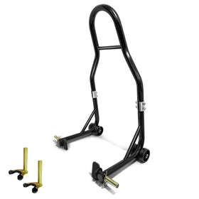 FocoMyLord front view of rear stand showing stable base and handle for safe lifting