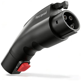 FOCSPROD front connector view showing durable housing and clear plug alignment for safer charging