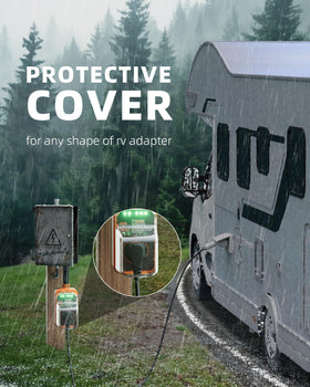 FOCSPROD waterproof cover protecting outlet from rain and outdoor elements