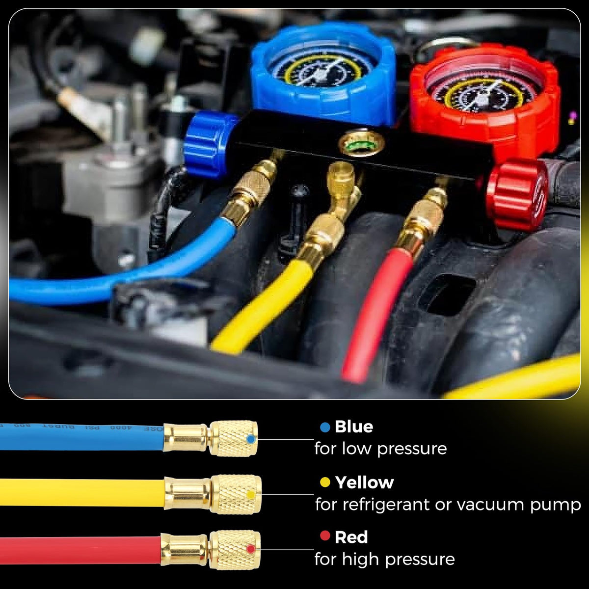 Foinwer 45-degree hose fitting accessing tight service port for easier connections