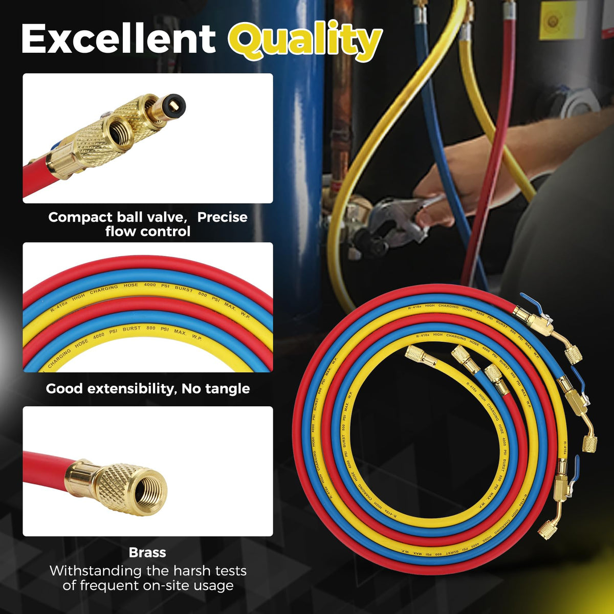 Foinwer included valve core remover, thimbles and spare gaskets for on-job maintenance