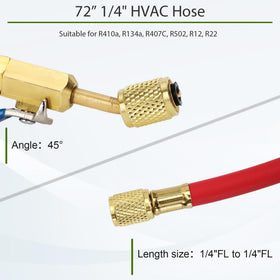 Foinwer hoses in use by technician on rooftop unit showing practical jobsite application