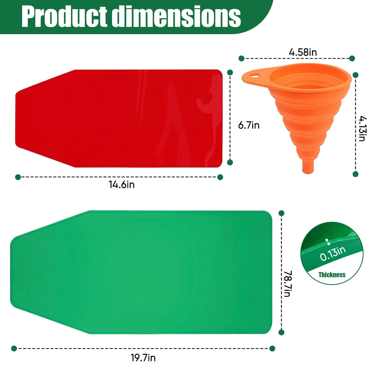 Foivieide large flexible funnel close-up showing smooth pour lip for cleaner transfers
