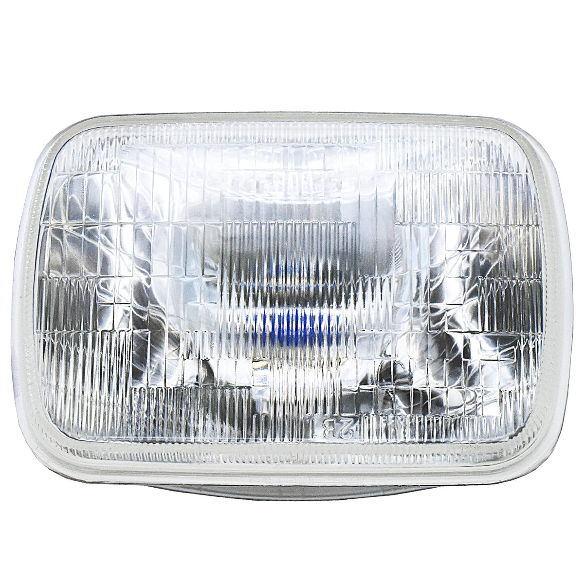 fokes front view of H6054 sealed-beam showing bright lens and mounting
