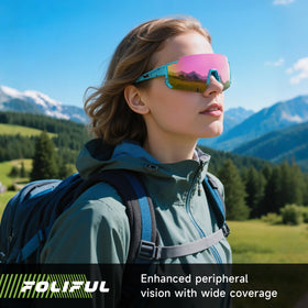 Athlete running wearing Foliful sunglasses demonstrating reduced glare and focus