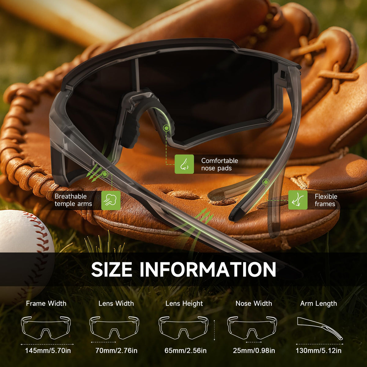 Foliful sunglasses held in hand to show lightweight scale and comfortable size