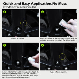 FOLLOWIN before-and-after close-up of rim scratch repaired to restore appearance