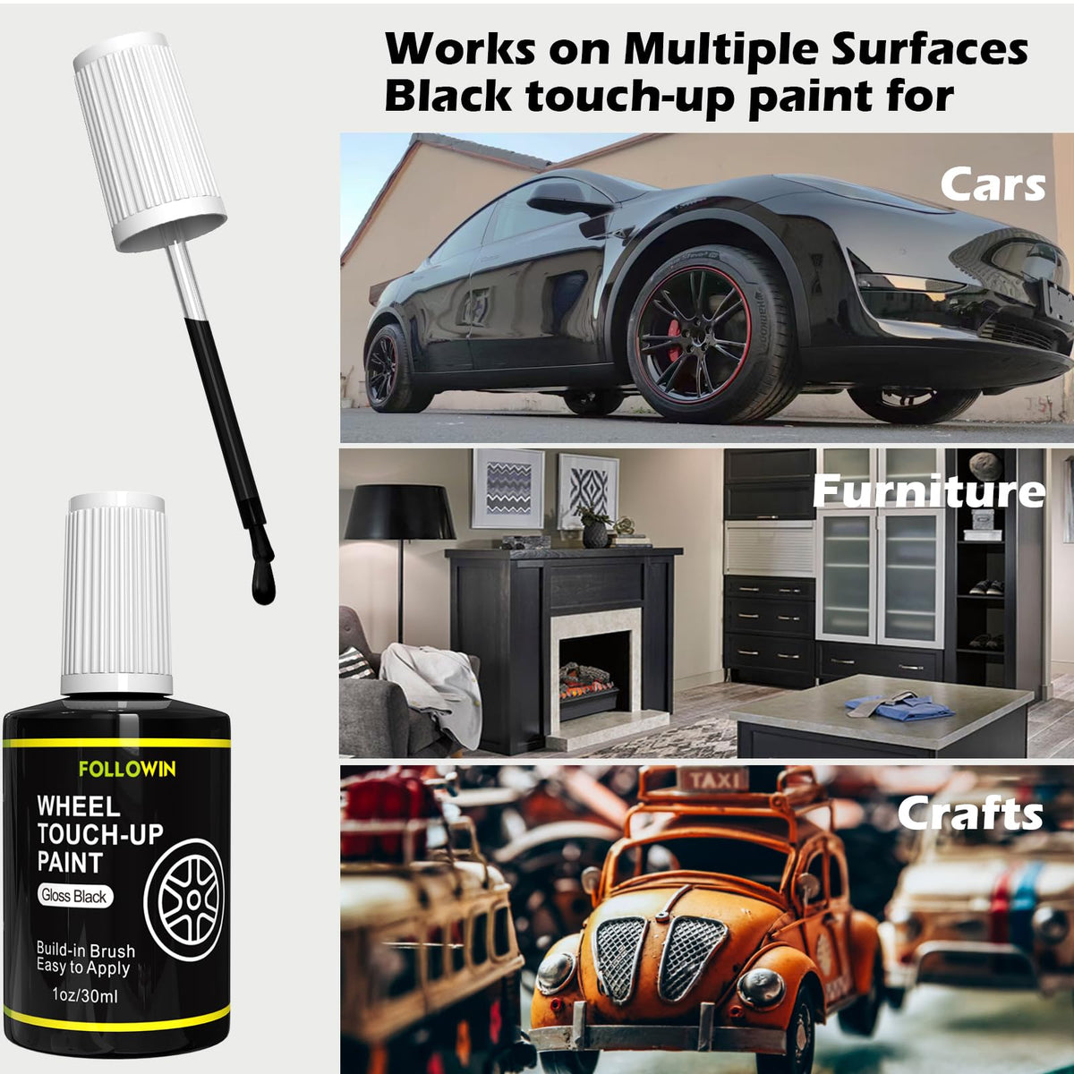 FOLLOWIN applied on car wheel showing improved gloss and refreshed wheel look