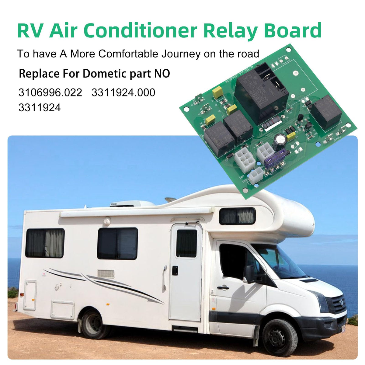 folosem circuit board installed inside RV AC housing demonstrating restored control function