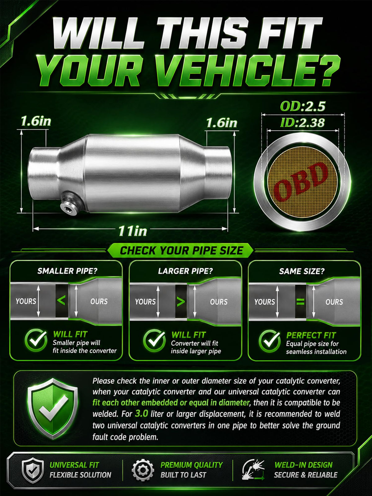 FOMIUZY converter installed under vehicle improving exhaust flow