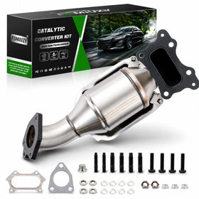 FOMIUZY front catalytic converter overview showing full unit and fit benefit