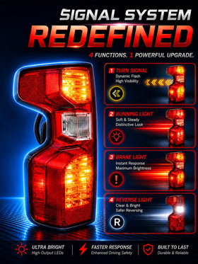 FOMIUZY passenger side taillight highlighting multi-function lens for clear signaling