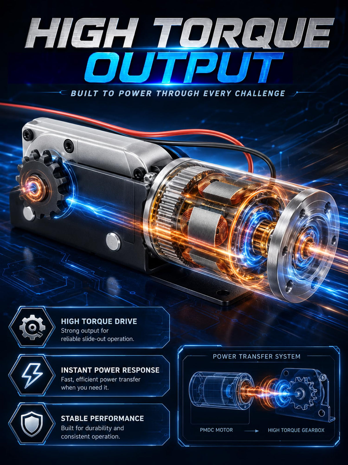 FOMIUZY 3/16 inch single output shaft end profile ensuring direct fit and reliability
