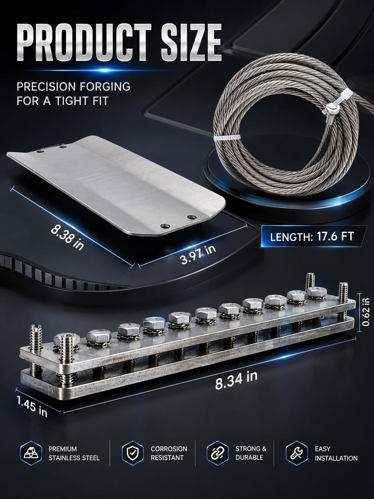 FOMIUZY size comparison with ruler illustrating compact fit and coverage area