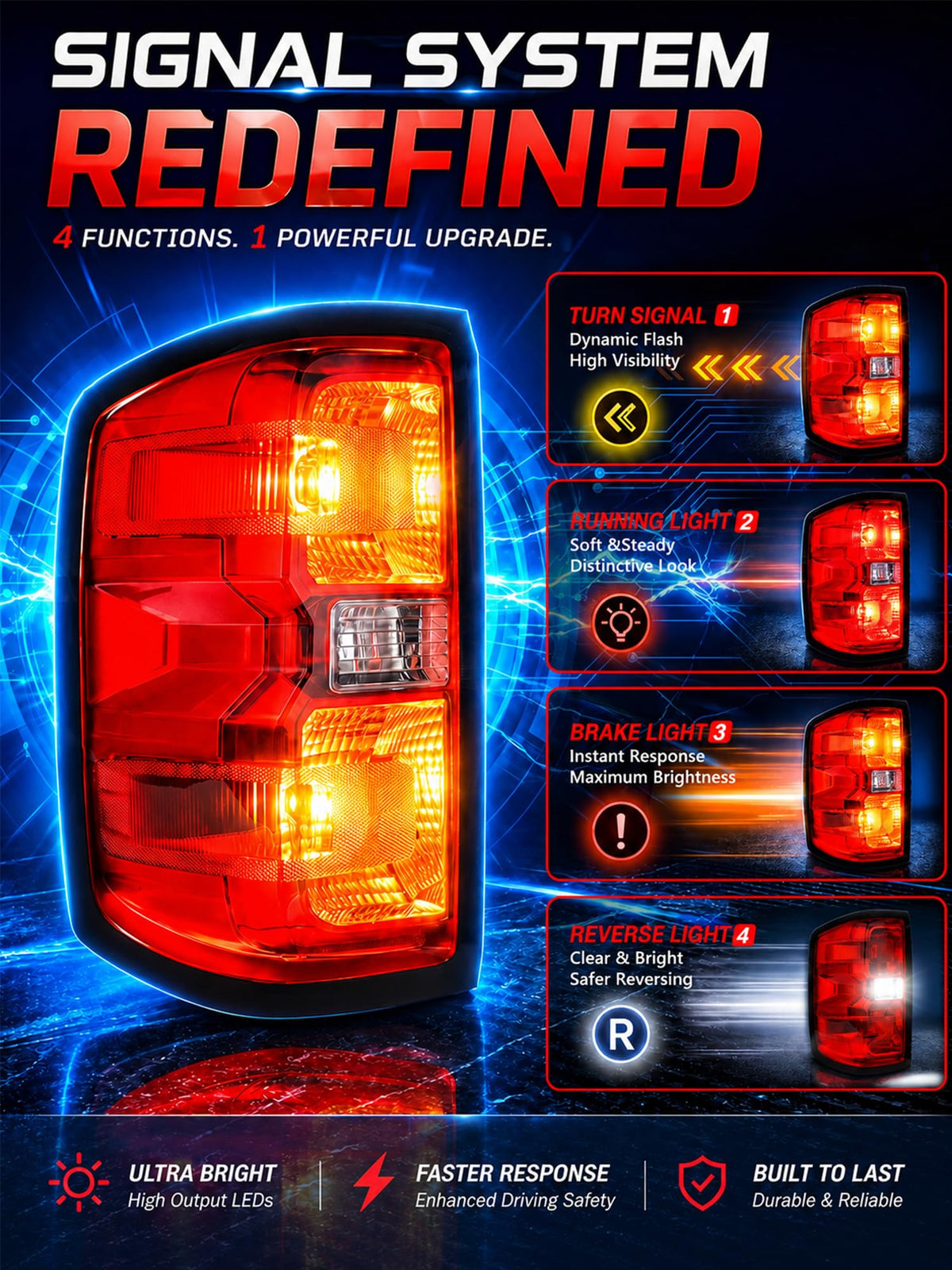 FOMIUZY taillight installed on Silverado restoring visibility benefit