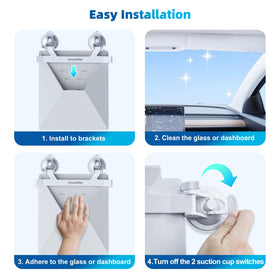 FONKEN mount attached to windshield showing alternative placement option