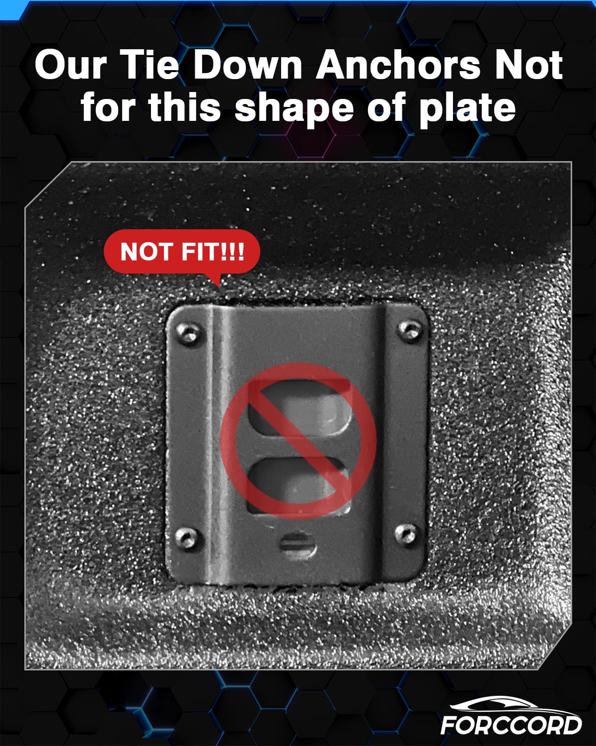 Forccord anchor installed in truck bed corner providing secure attachment point