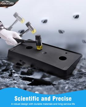 Forccord bracket next to ruler showing exact dimensions for confident fitment