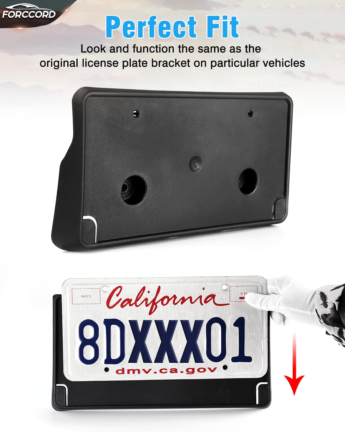 Forccord bracket with included screws showing hardware ready for quick installation