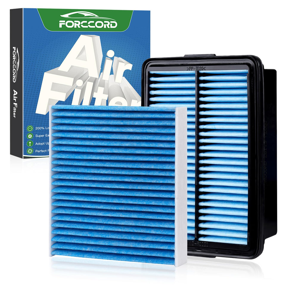 Forccord front packaging showing both cabin and engine filters and fitment benefit