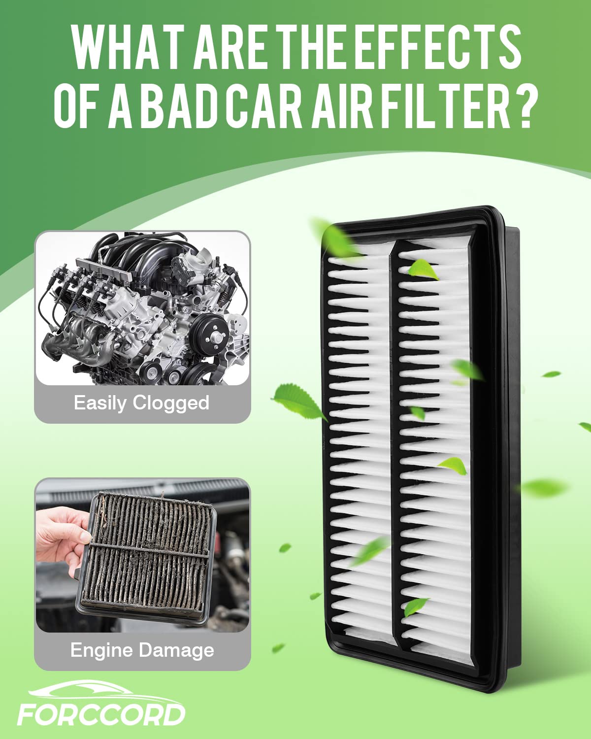 Forccord filter installed in Kia Seltos engine bay — secure OE-style fit benefit