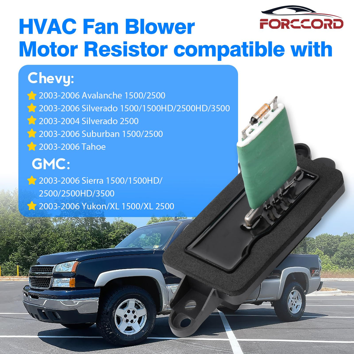 Forccord resistor electrical connector close-up for secure plug fit