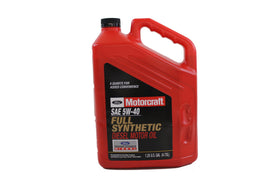 Ford full synthetic 5W-40 front packaging showing gallon container and quick identification benefit