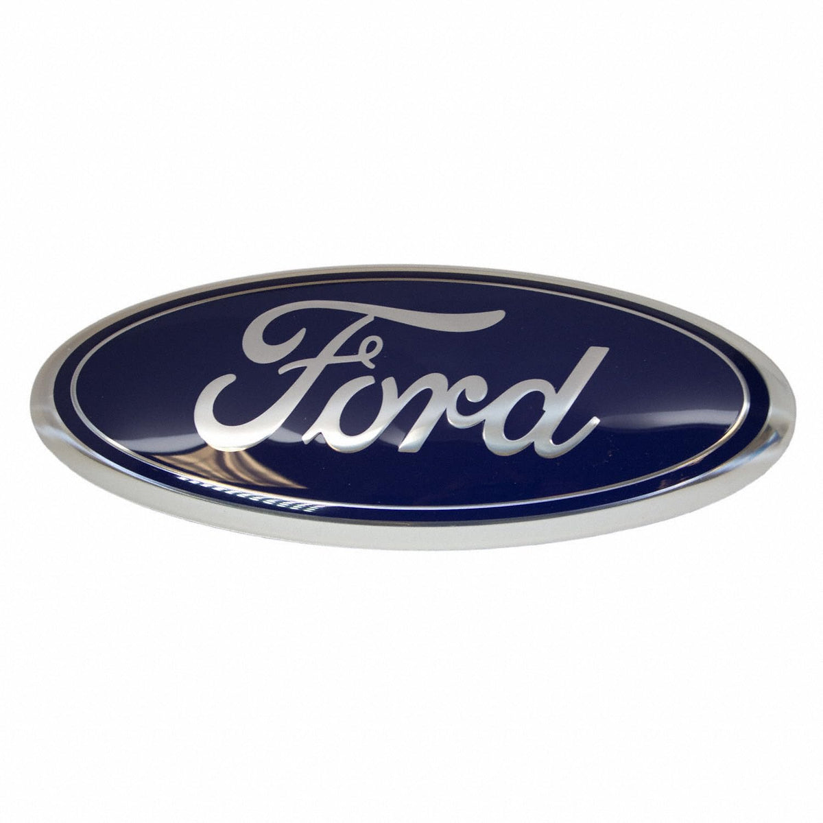 Ford rear view of emblem showing original mounting clips for easy installation