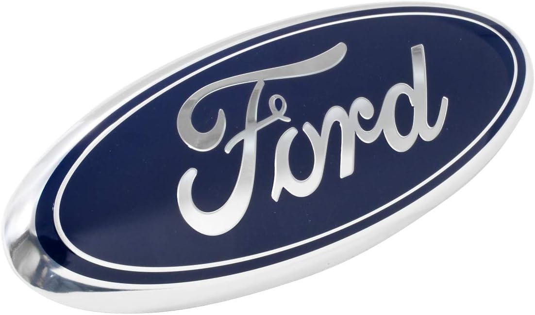 Ford 9-inch blue oval emblem front view showing accurate factory finish and fit