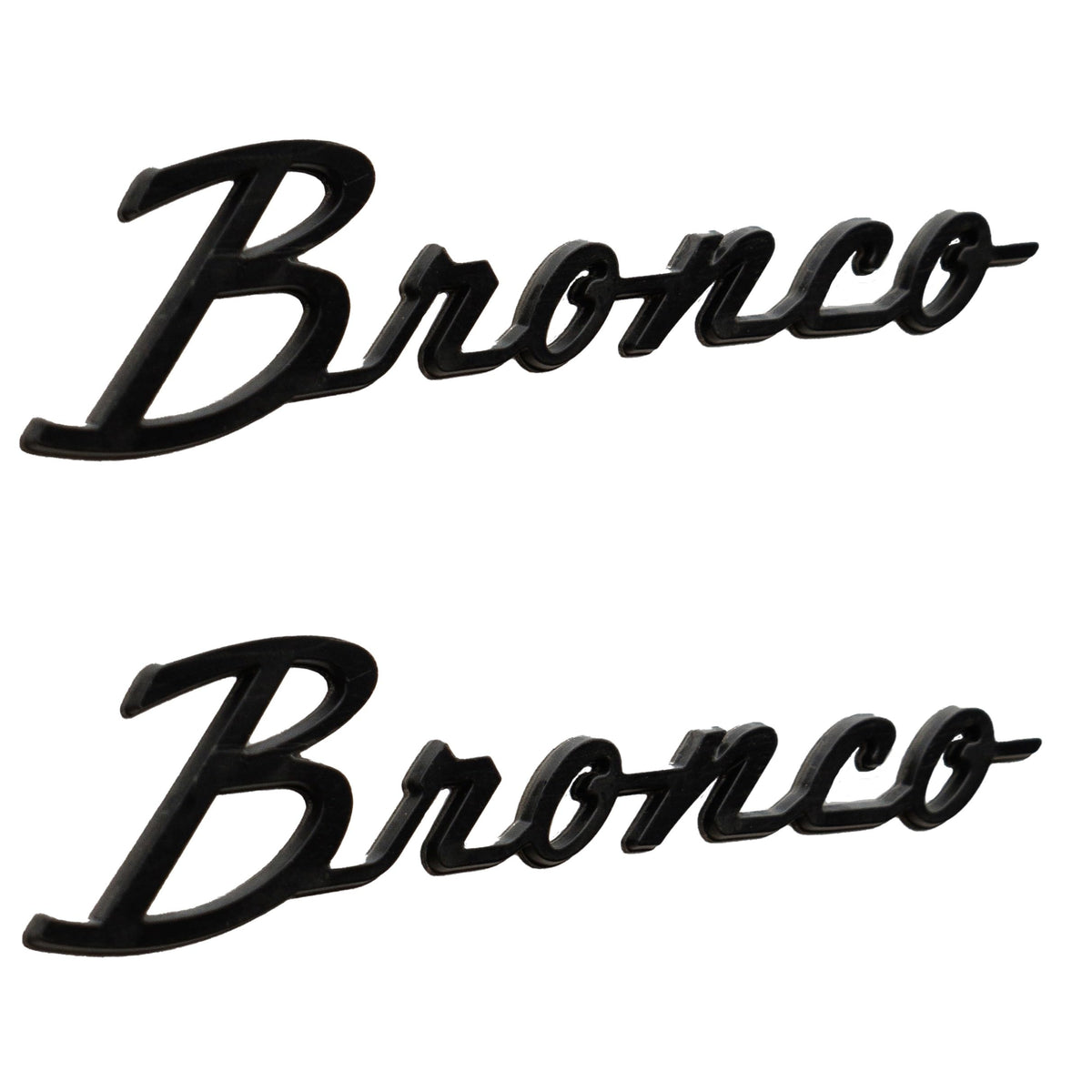 Ford bronco gloss black fender badge front view showing bold logo and clean lines benefit: polished look