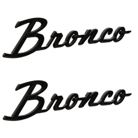 Ford bronco gloss black fender badge front view showing bold logo and clean lines benefit: polished look