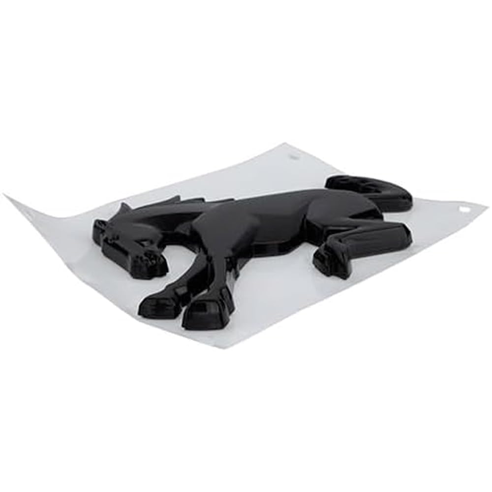 Ford emblem back showing two-way adhesive tape for tool-free mounting