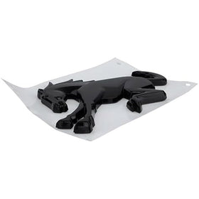 Ford emblem back showing two-way adhesive tape for tool-free mounting