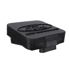 Ford hitch cover holding 4-pin wiring plug to protect electrical connections