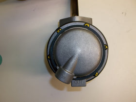 Ford marine fuel pump close-up of inlet and outlet ports showing correct orientation
